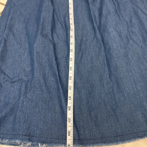 Speed Control Women’s Denim Off Shoulder Dress Blue Tie Sleeve Medium Casual - Picture 4 of 5